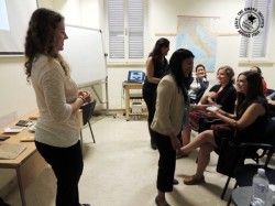 Fair Trade interns passed out certified chocolate during their presentation on Tuesday.