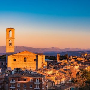 spring semester sunset in perugia italy